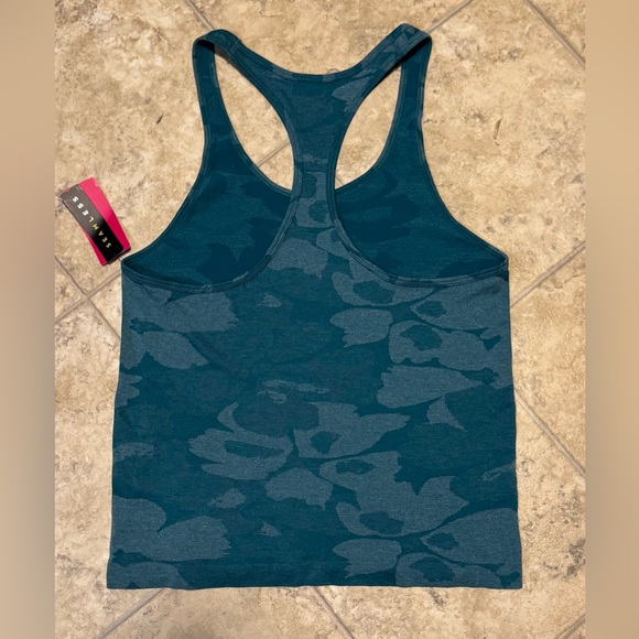 NWT Ryka Women’s Racerback Tank Size Large Teal Abstract Floral Print - Picture 2 of 5